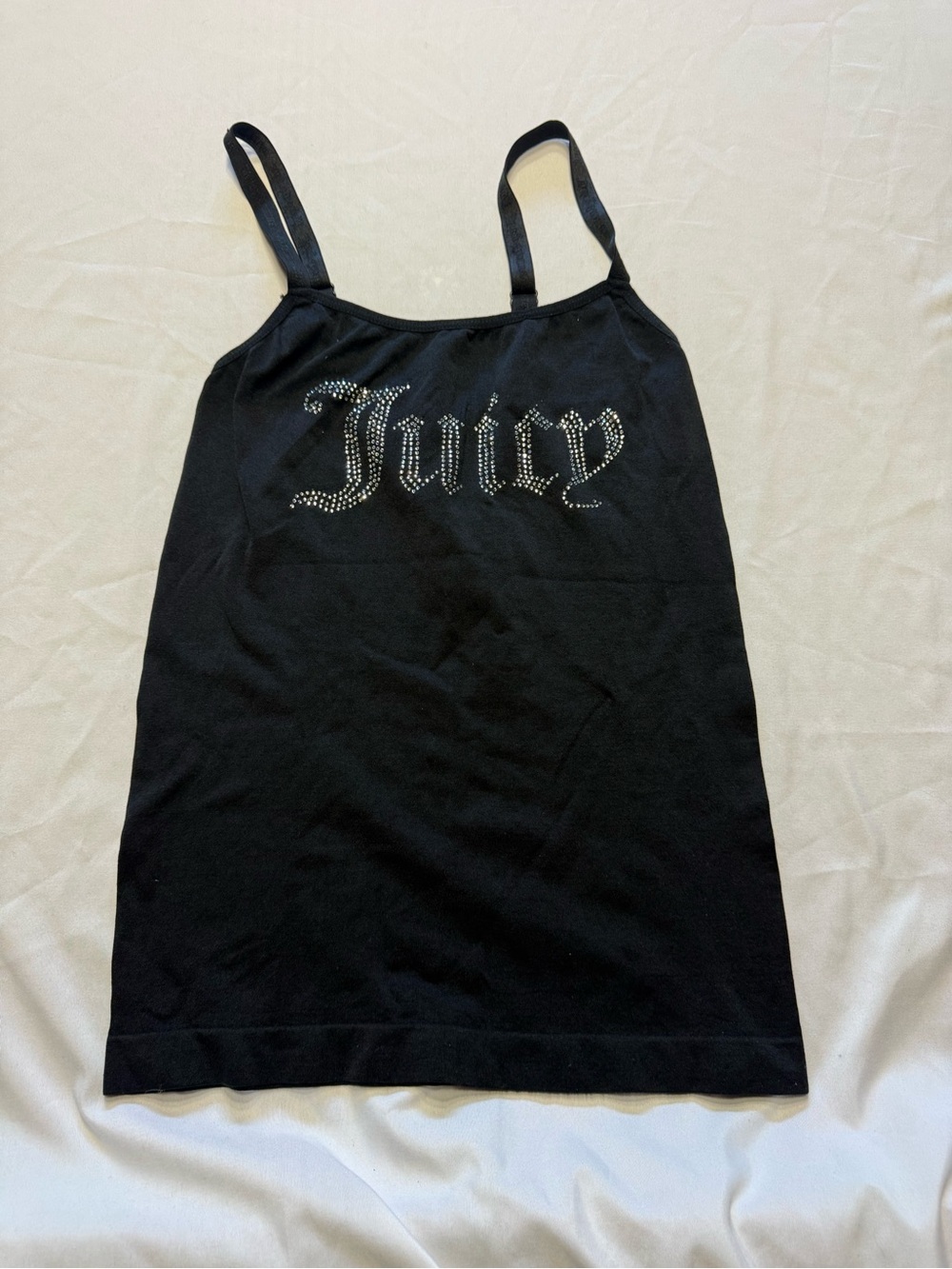 Juicy Couture Black Rhinestone 'Juicy' Logo Cami Slip
